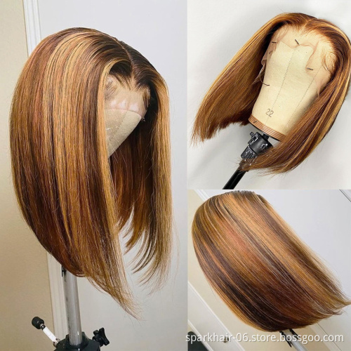 613 Blonde Bob Lace Wig Human Hair,13x4 13x6 Highlight Virgin Lace Front Wig,Platinum 613 Transparent HD Full Lace Frontal Wig